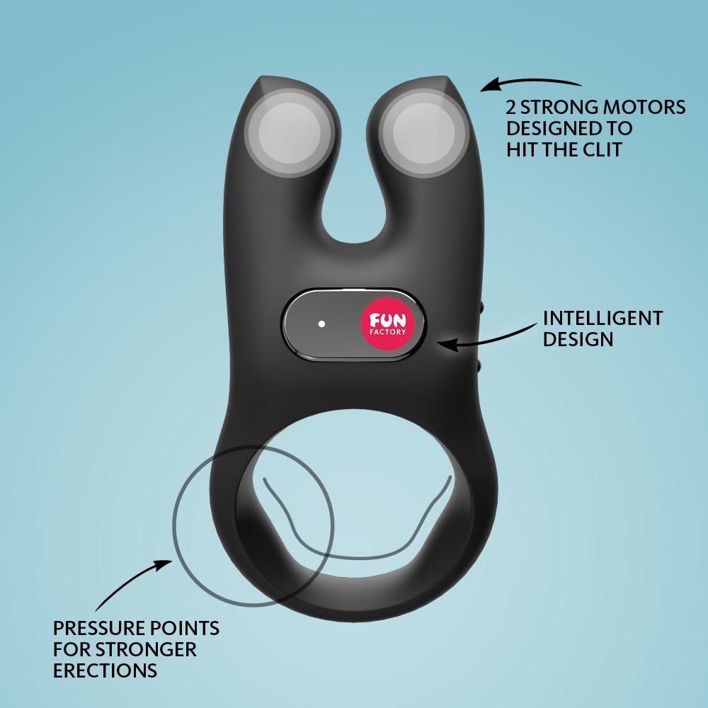 Fun Factory NŌS Vibrating Cock Ring - Black