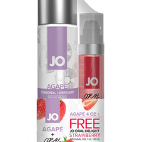 JO Agape 4oz + JO Oral Delight Strawberry Arousal Gel 1oz