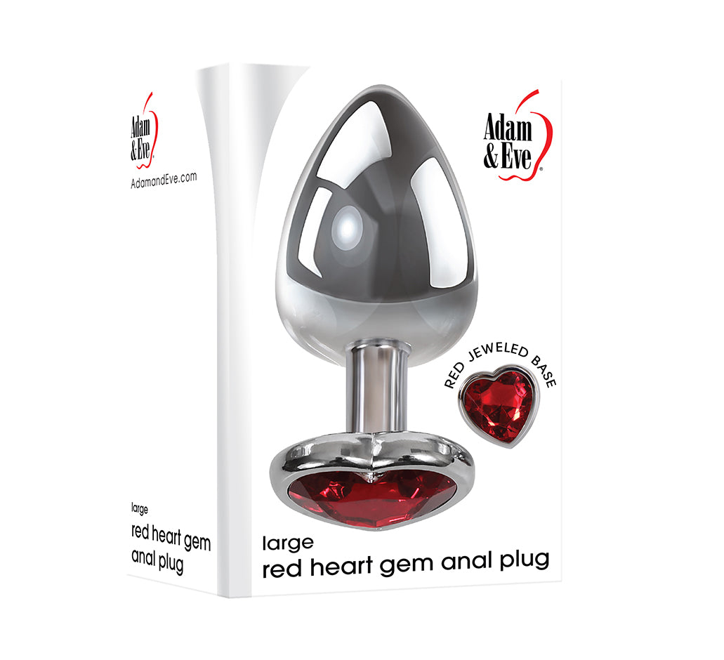 Adam & Eve Large Red Heart Gem Anal Plug